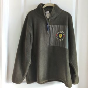 VTG Looney Tunes Tweety Bird Men's Sz M Retro Fleece Olive Green Sweatsh…